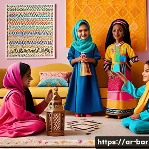 어린이들이 좋아하는 바비 테마 - A diverse group of children playing together with Barbie dolls dressed in culturally inspired outfit...