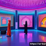 바비의 NFT 및 디지털 버전 - A futuristic digital art gallery showcasing unique Barbie NFTs displayed on sleek holographic screen...