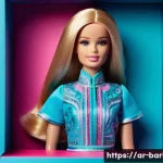 바비의 포장 디자인 트렌드 - A vibrant Barbie doll packaging design featuring bold and lively colors such as bright pink, violet,...