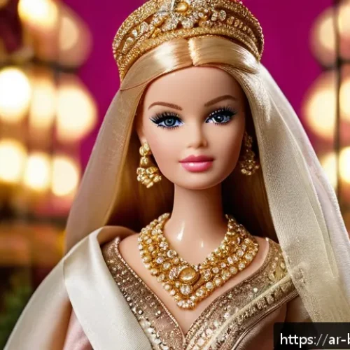 한정판 바비인형 정보 - A highly detailed collectible Barbie doll from the year 1997, named "Barbie Rose Gold," featuring lu...